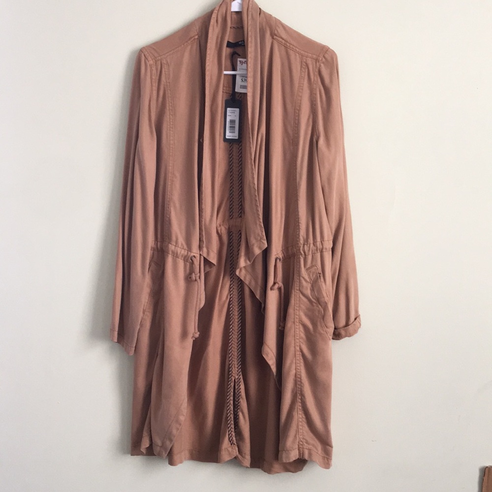 Max studio trench duster light jacket tan NEW